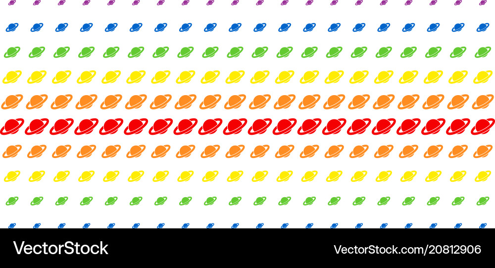 Planet saturn shape halftone spectral grid vector image