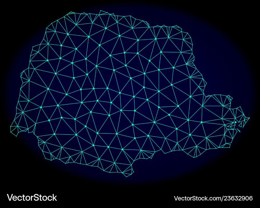 Polygonal network mesh abstract map Vector Image