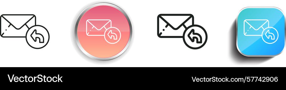 Reply icon thin linear regular and button style Reply icon thin linear regular and button style vector image