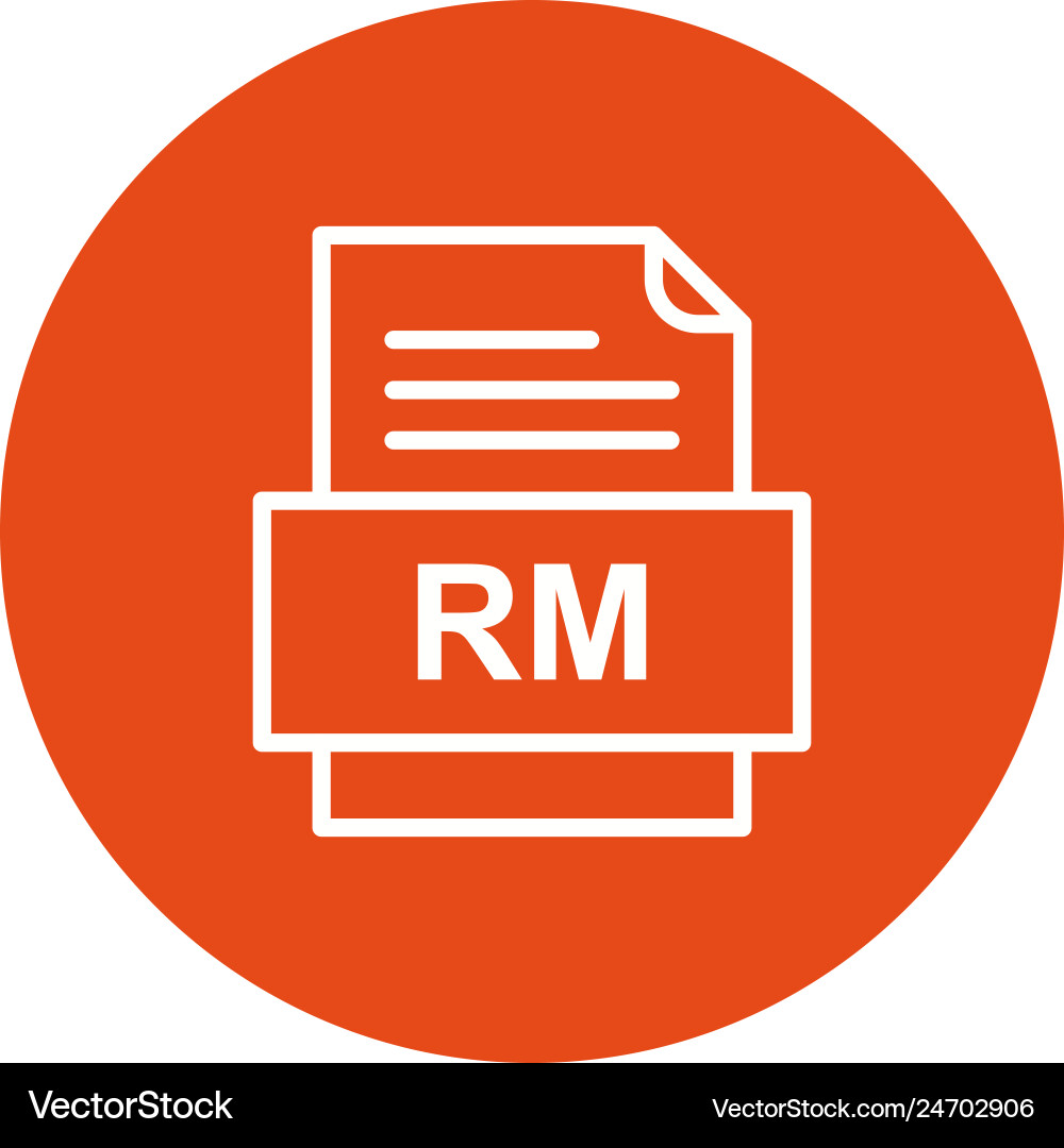 Rm file document icon vector image