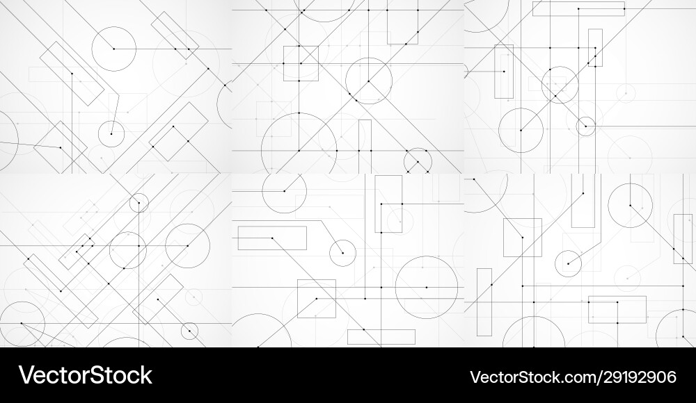 Set abstract backgrounds with engineering vector image