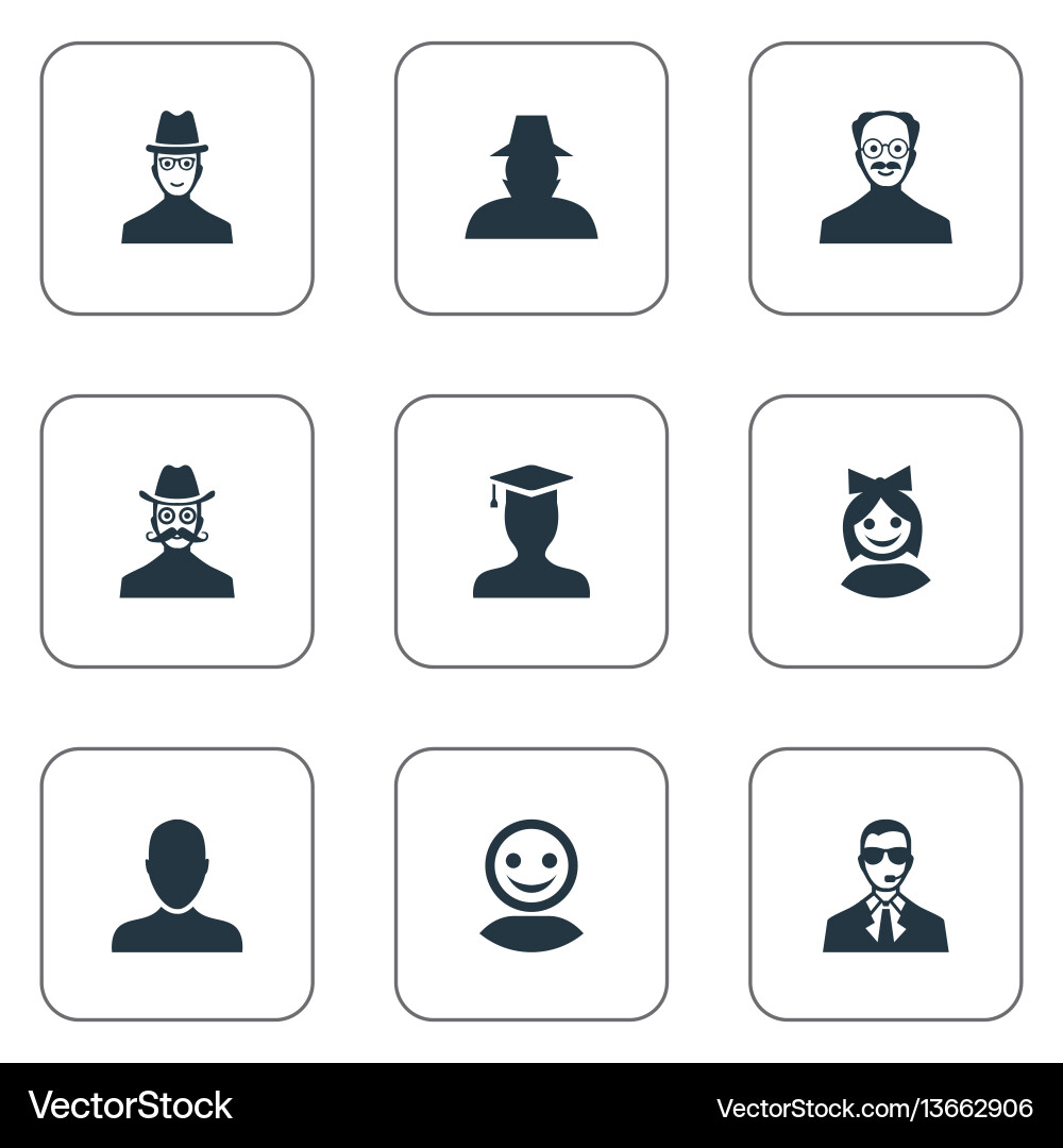 Set simple member icons vector image
