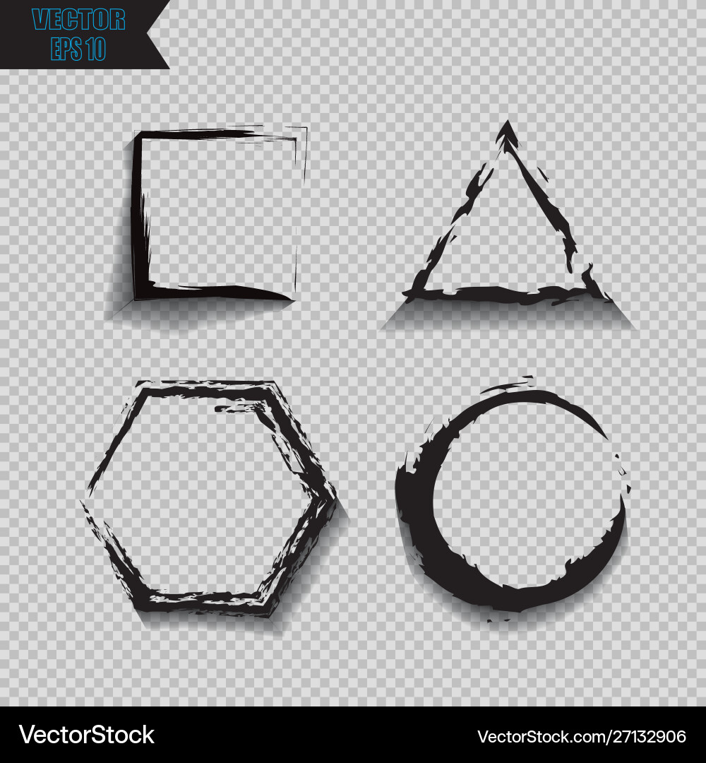 Shadows isolated set round and square Shadows isolated set round and square vector image