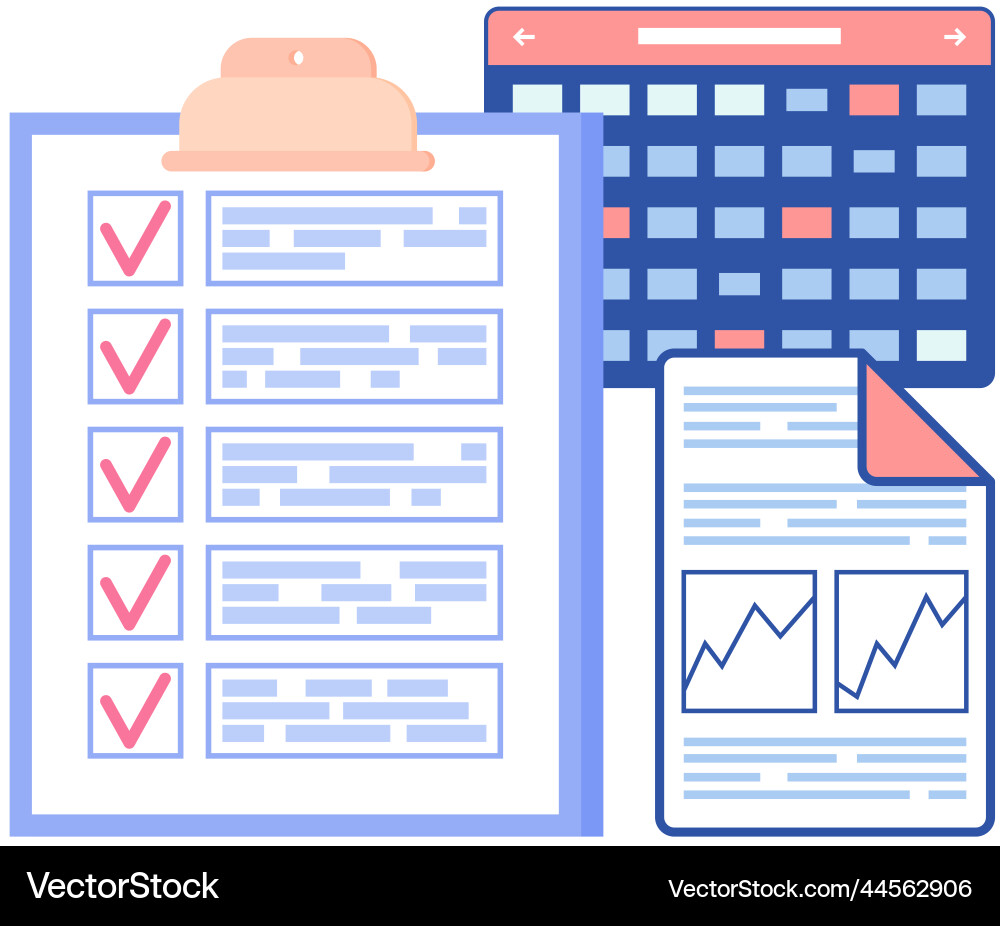 Survey checklist paperwork with data vector image