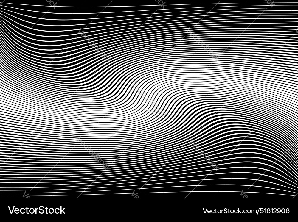 Wavy lines op art pattern Wavy lines op art pattern vector image
