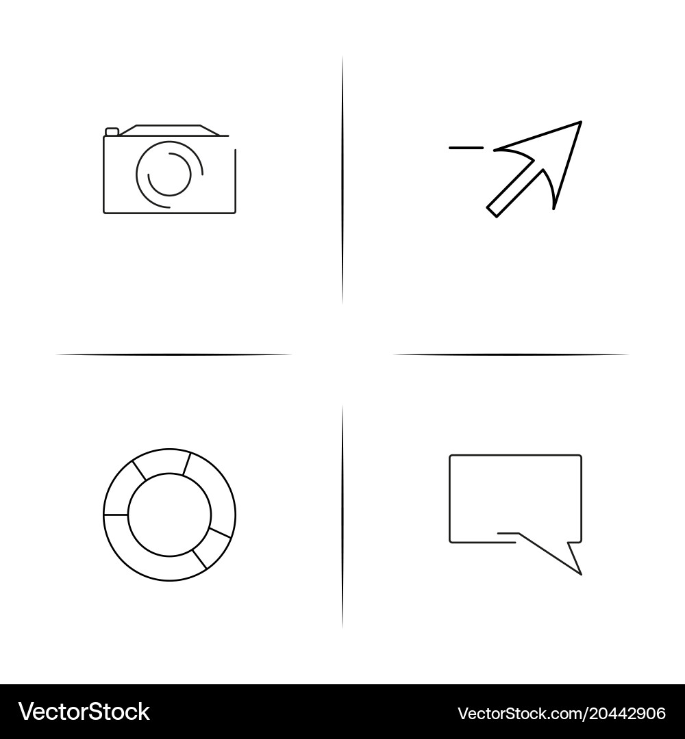 Web and text simple linear icon setsimple outline vector image
