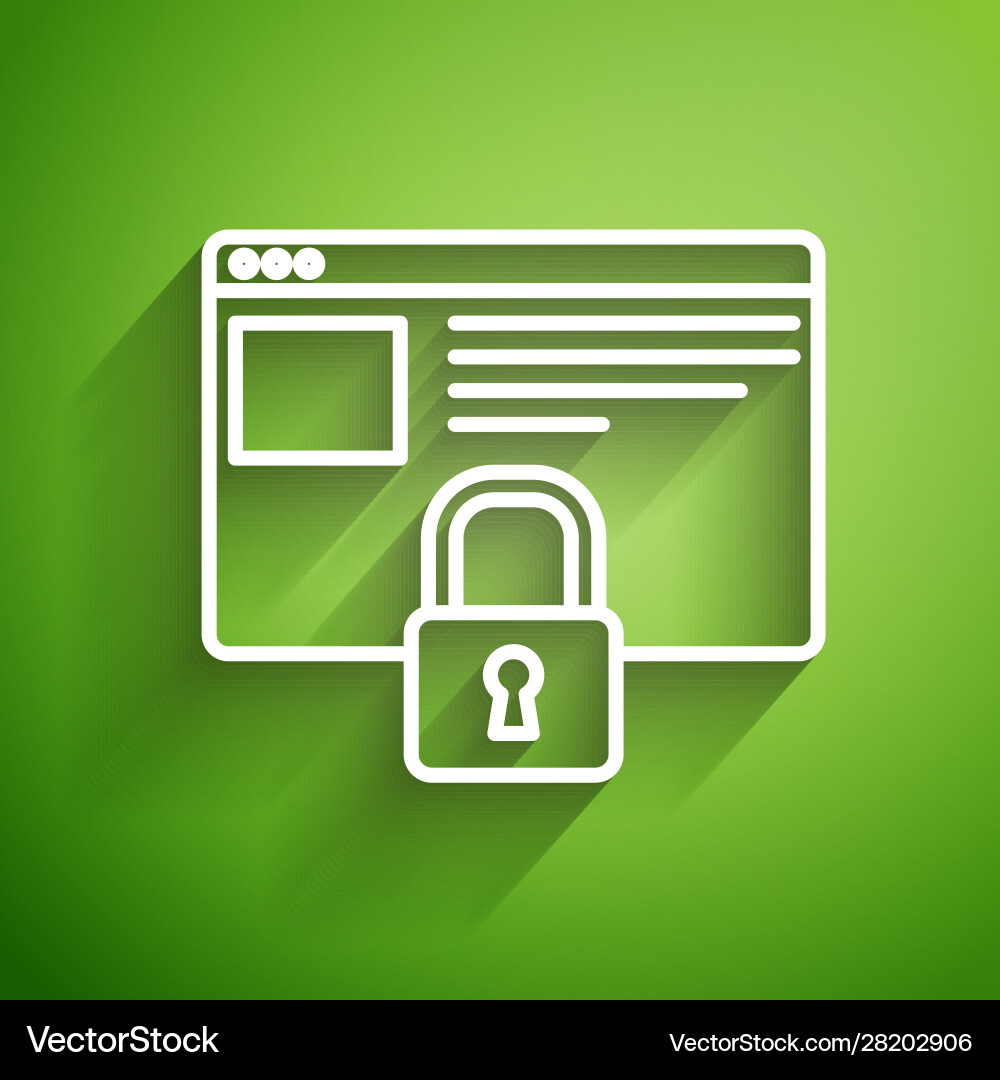 White line sichern Sie Ihre Website mit https ssl icon Vektorbild