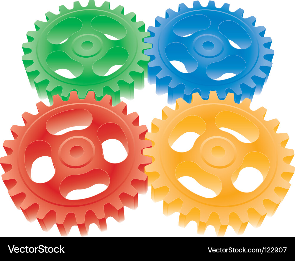 3d colorful gears Vector Image