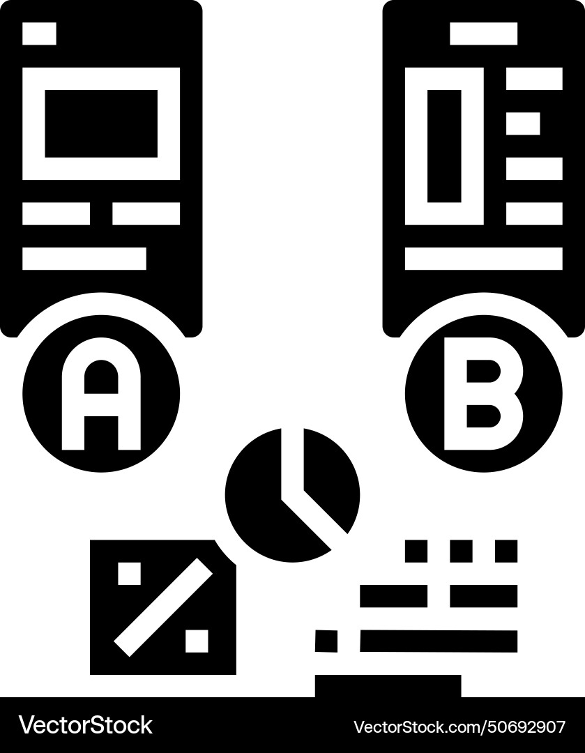 Ab testing ux ui design glyph icon vector image