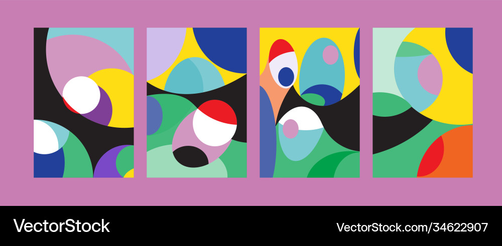 Abstract colorful geometric and curvy pattern Abstract colorful geometric and curvy pattern Vector Image