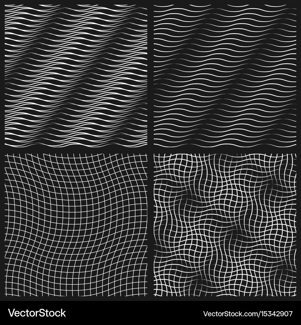 Abstract set of wavy seamless pattern Vector Image