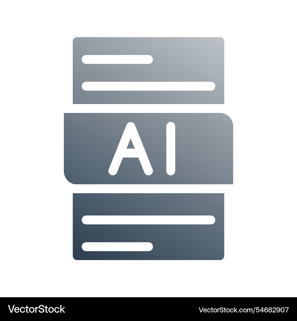 Ai file type gradient document icon can be used Ai file type gradient document icon can be used vector image