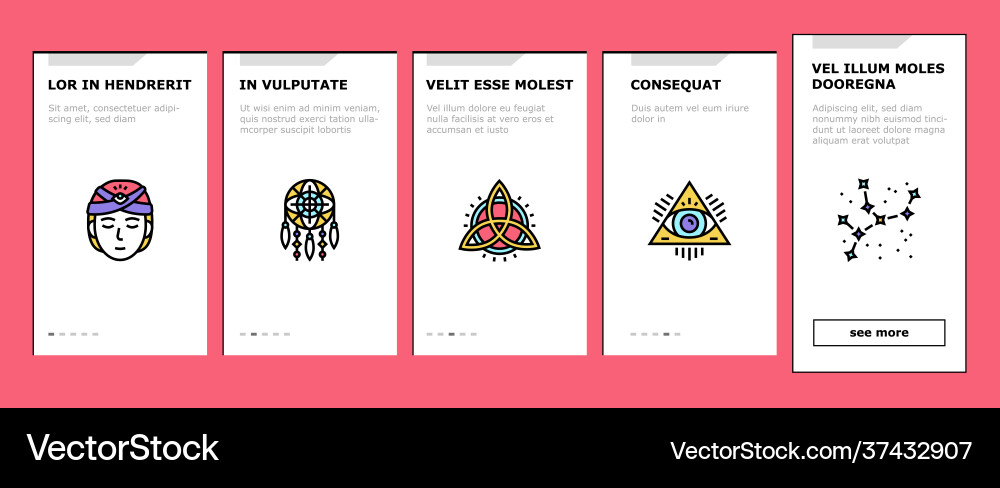 Astrological objects onboarding icons set vector image