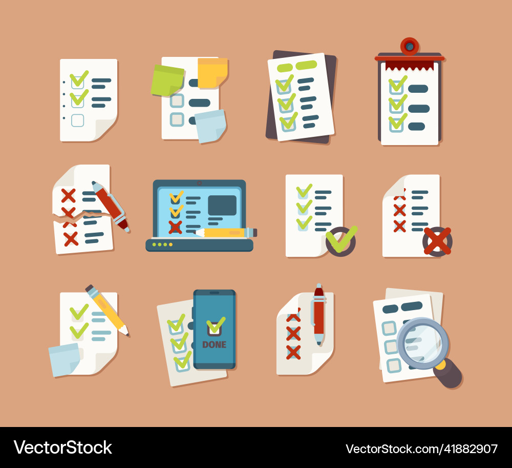 Checklist collection business text lists Checklist collection business text lists vector image