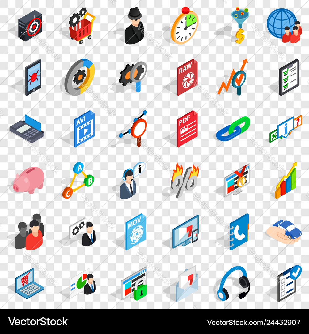 Database shield icons set isometric style Database shield icons set isometric style vector image