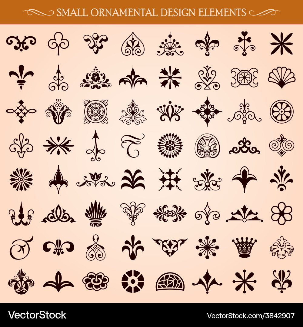 Elegant Ornamental Elements – Royalty-Free Vector | VectorStock, image size:1000x1080