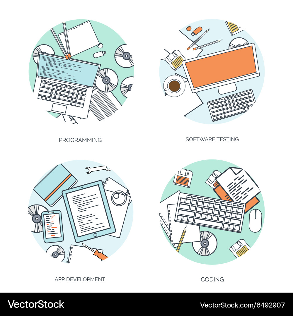Flat background coding Vector Image
