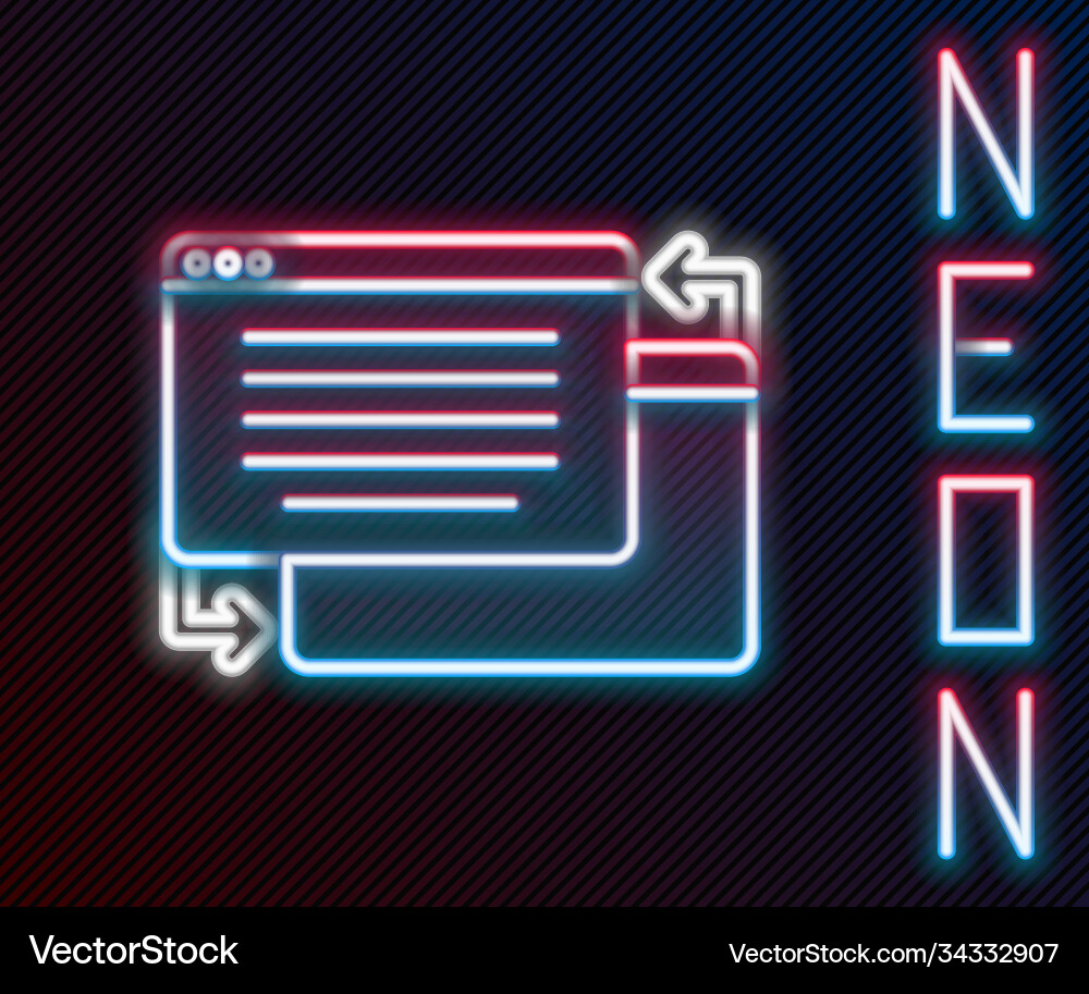 Glowing neon line ui or ux design icon isolated Glowing neon line ui or ux design icon isolated vector image