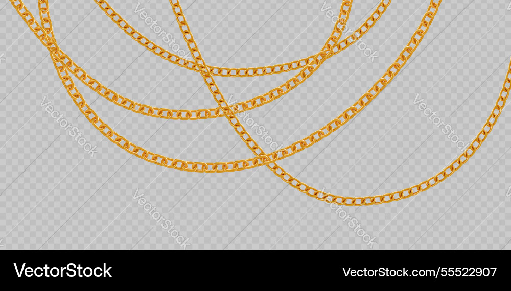 Golden intersecting metallic chains Golden intersecting metallic chains vector image