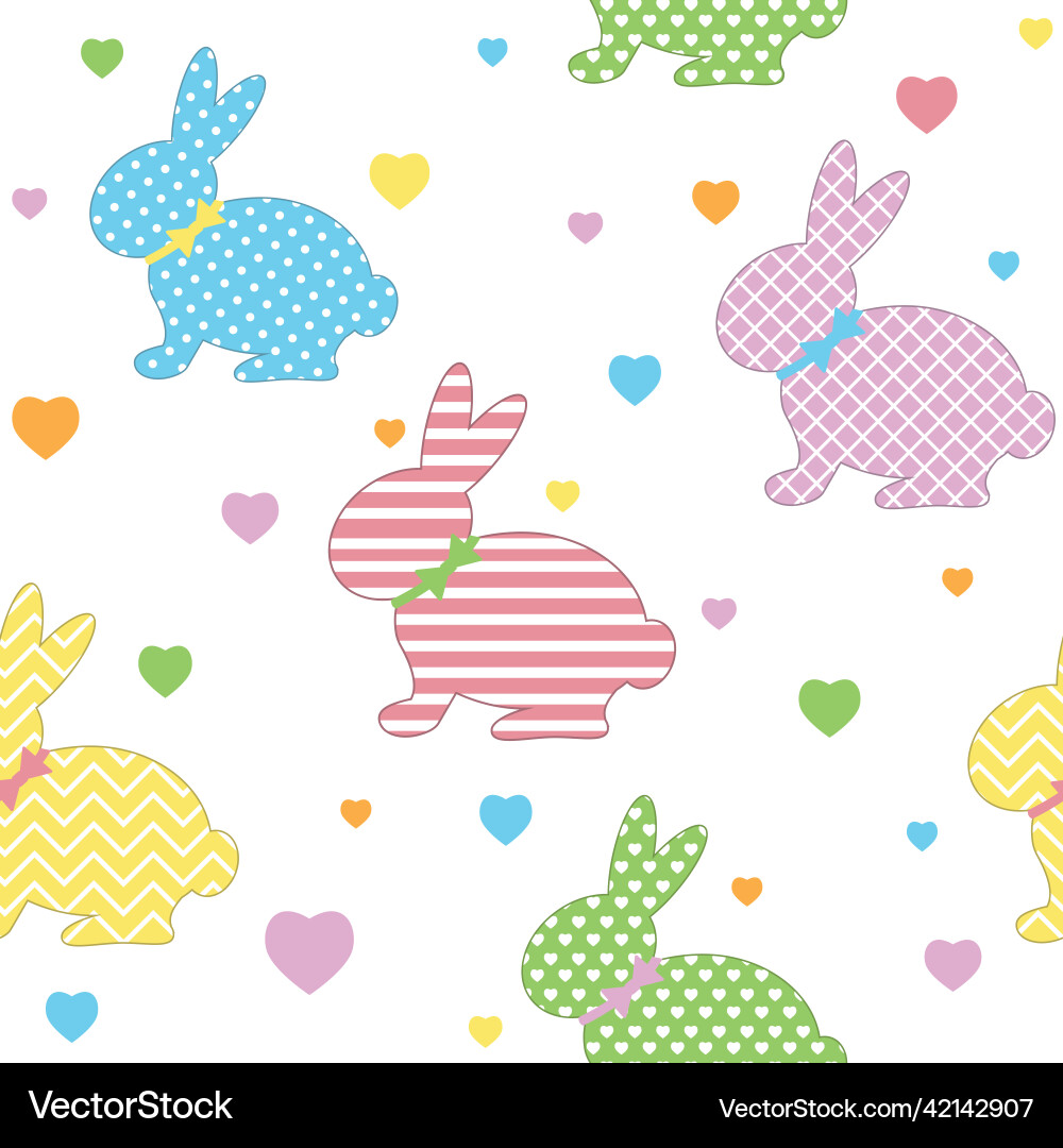 Hares pattern with an ornament color Hares pattern with an ornament color Vector Image