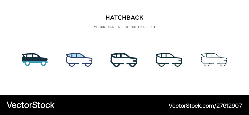 Hatchback icon in different style two colored vector image