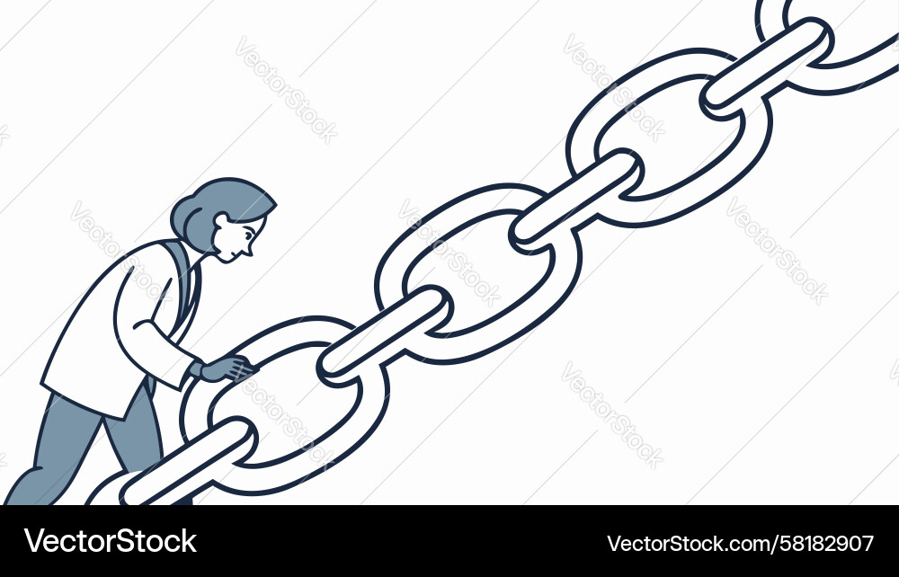 Man Pulling Chain - Resolve Vector Image