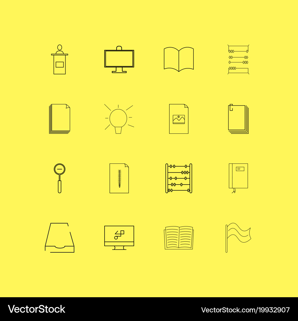Office linear icon set simple outline icons Vector Image