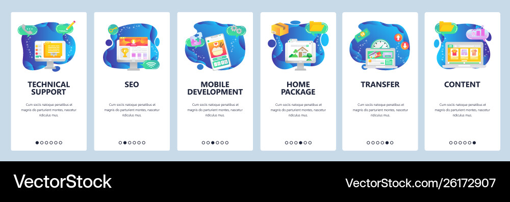 Onboarding App & Website Screens Vector Image