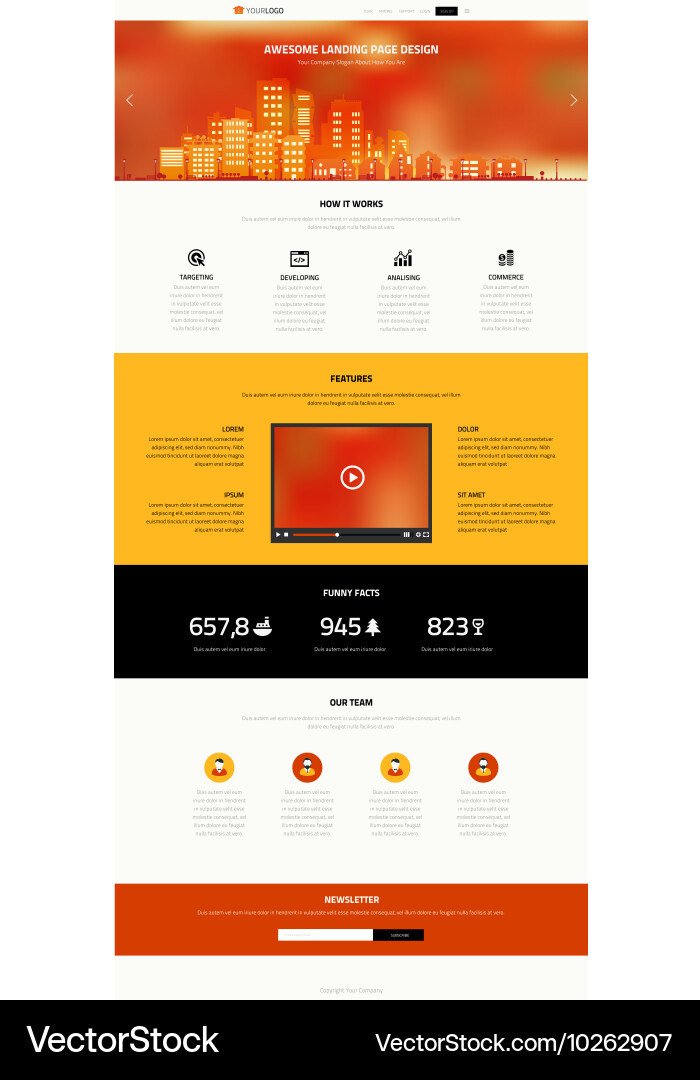One page website design Vector Image