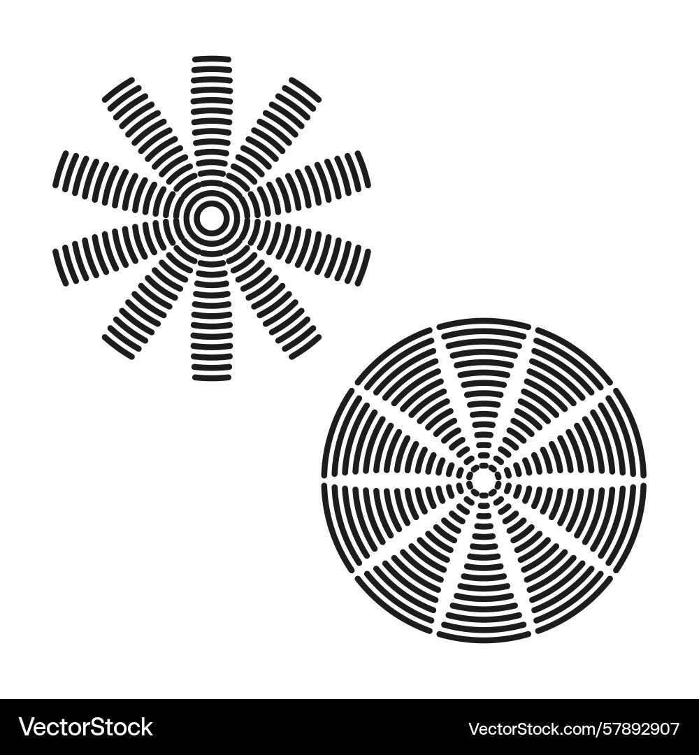 Radial line pattern circle segment design Vector Image