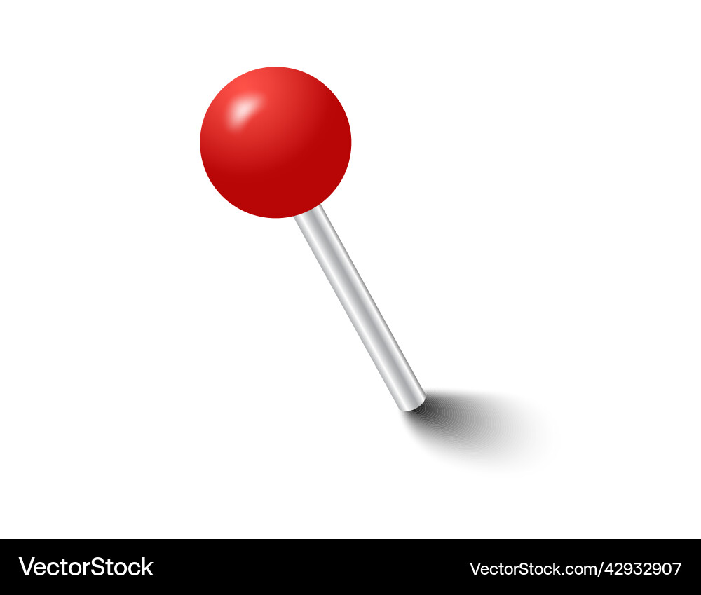 Red pins tacks flags attach buttons on needles Red pins tacks flags attach buttons on needles vector image