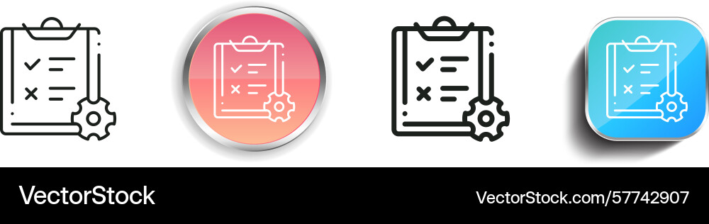 Report icon thin linear regular and button style Vector Image