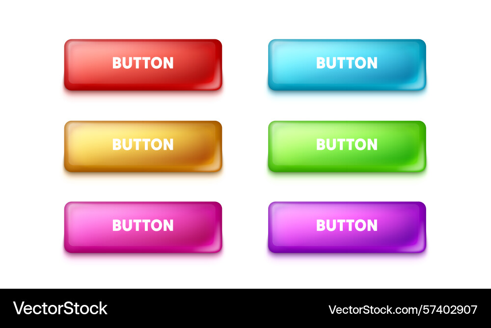 Set color rounded button frame label event web Set color rounded button frame label event web vector image
