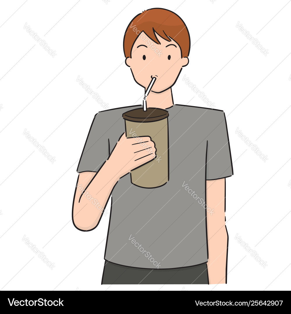 Set man drinking Set man drinking Vector Image