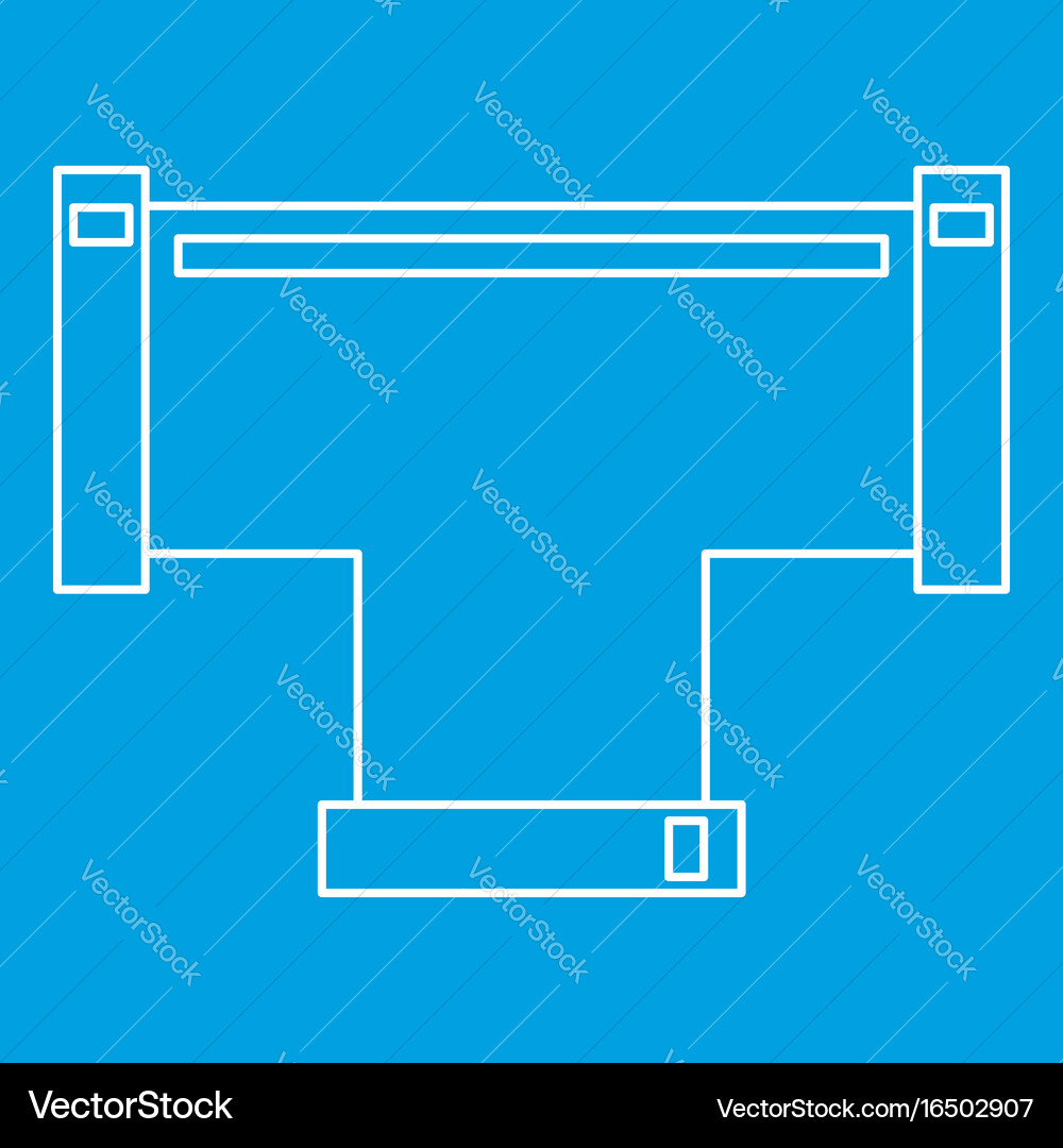 T pipe connection icon outline style vector image