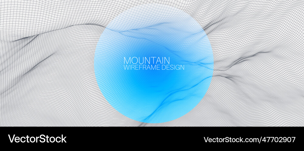 Wireframe landscape background futuristic Wireframe landscape background futuristic vector image