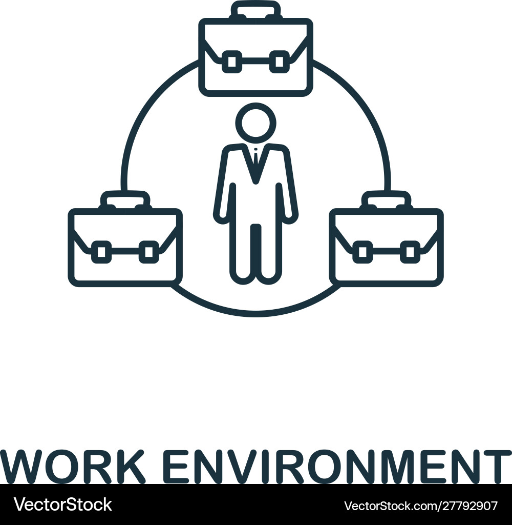 Work environment icon outline style thin line Vector Image