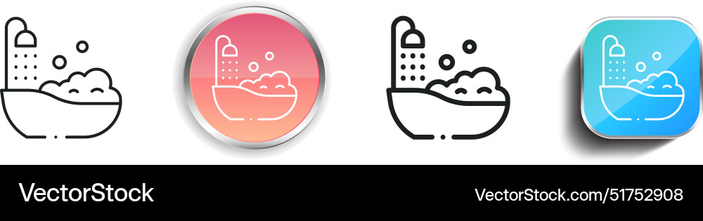 Bathroom icon thin linear regular and button Bathroom icon thin linear regular and button vector image