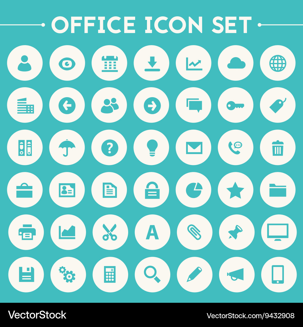 Big ui ux and office icon set vector image