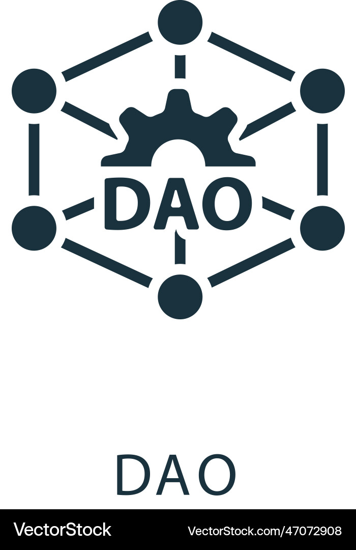 Dao icon monochrome simple sign from blockchain Vector Image