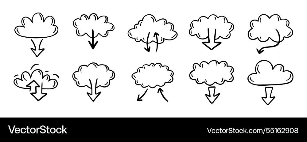 Data server cloud with arrow for internet database Data server cloud with arrow for internet database vector image