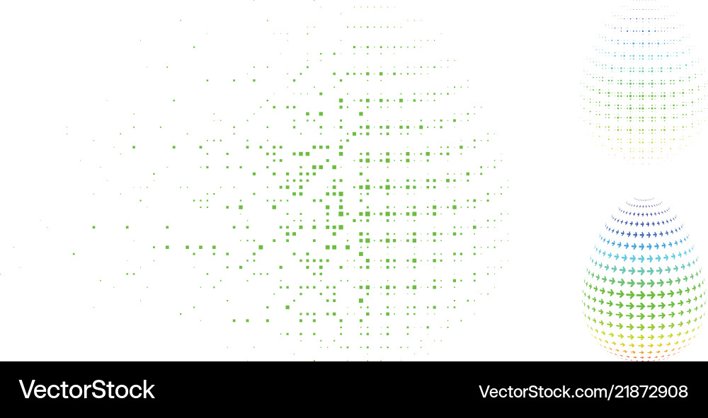 Decomposed dot halftone abstract egg rotation Vector Image