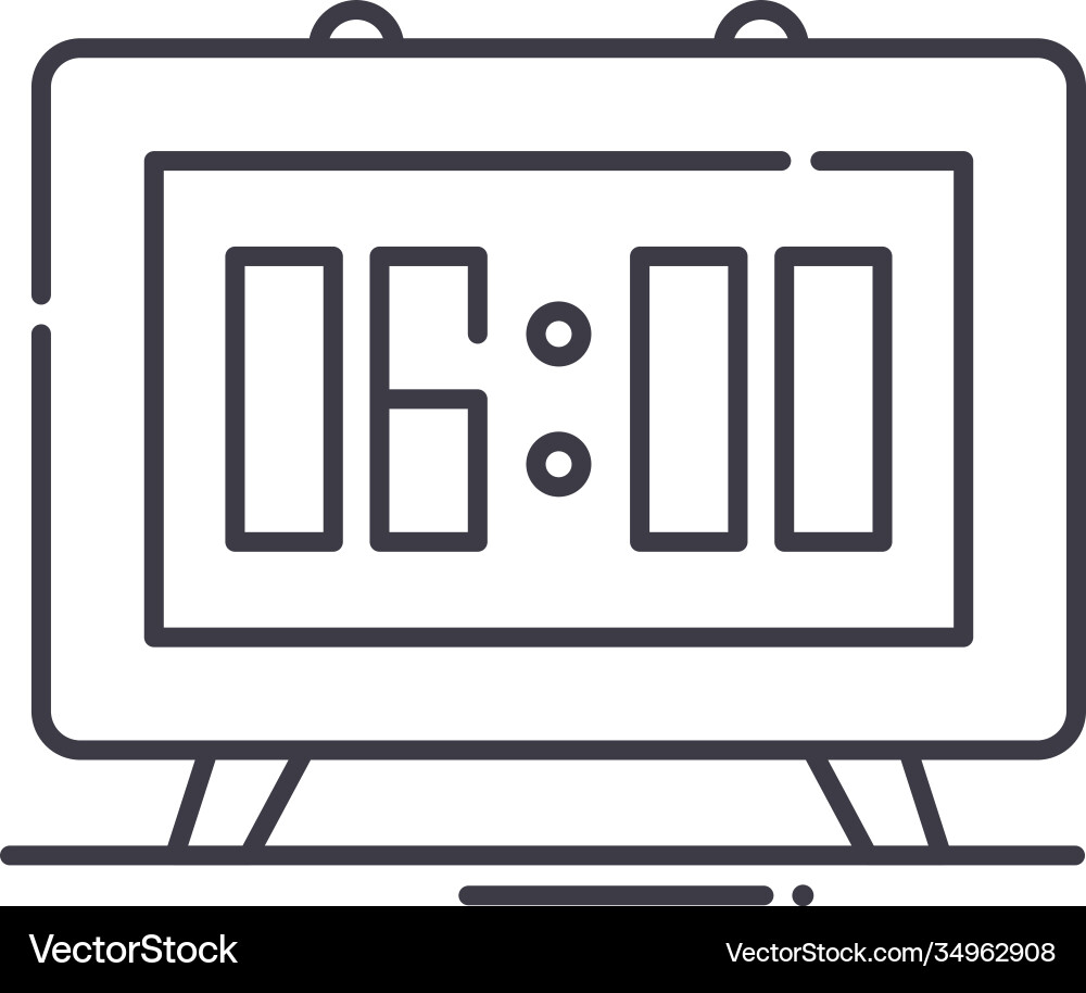 Digital clock icon linear isolated Digital clock icon linear isolated vector image