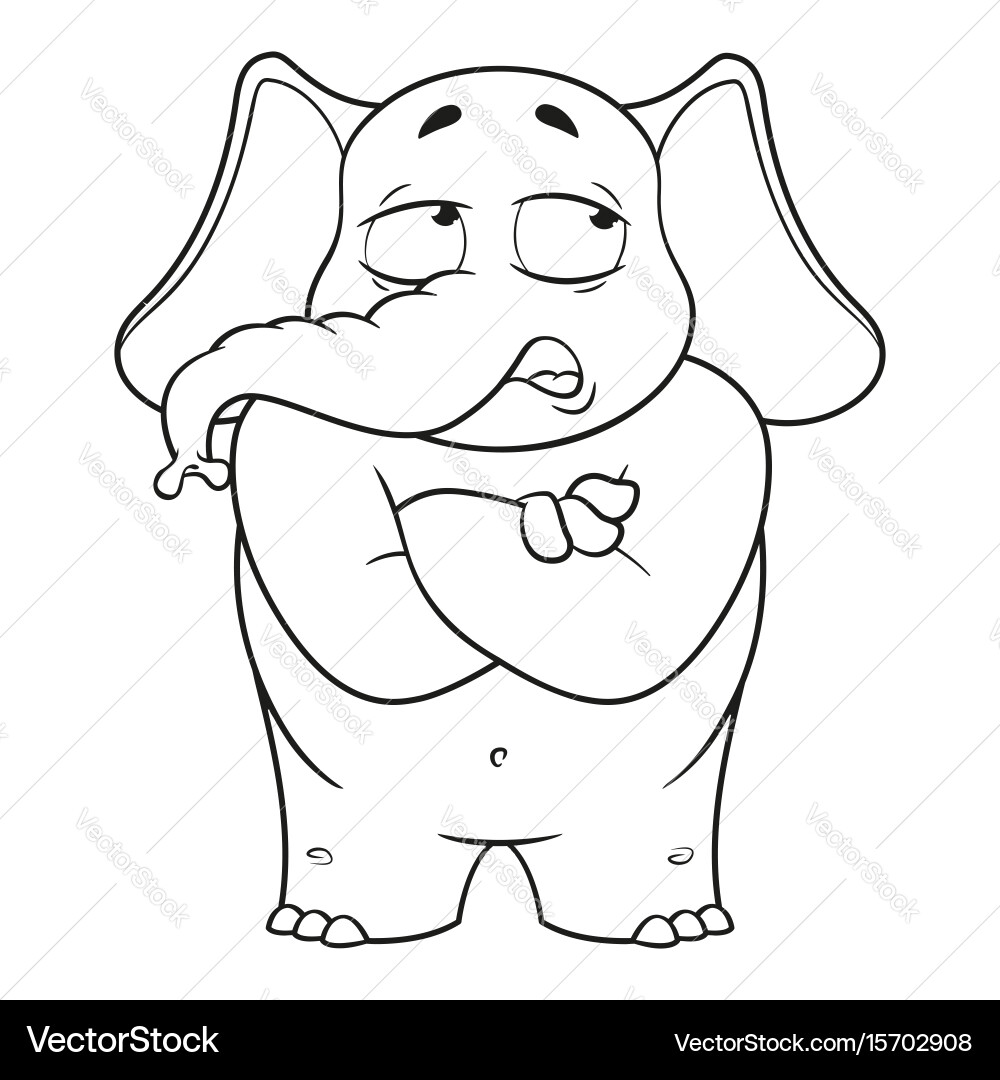 Elephant he doubts doubt hands in the castle vector image