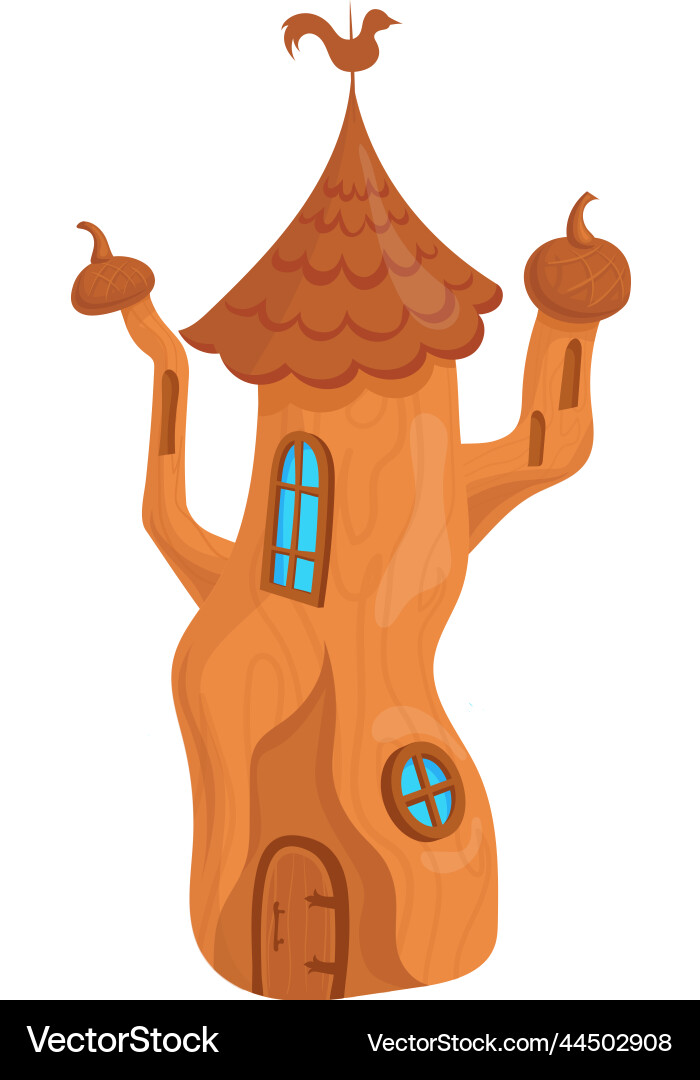 Fantasy house in medieaval style cartoon fairy Fantasy house in medieaval style cartoon fairy vector image