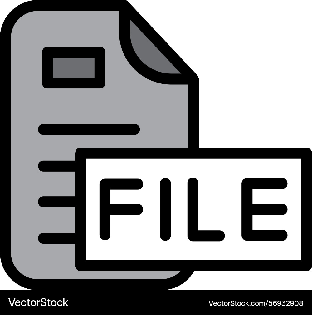 File line filled style icon design vector image