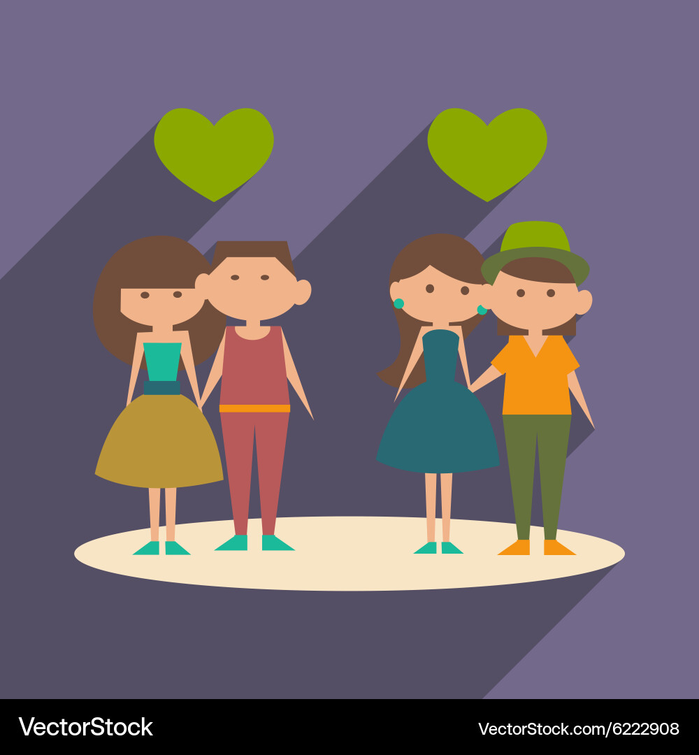 Flat with shadow icon and mobile application vector image