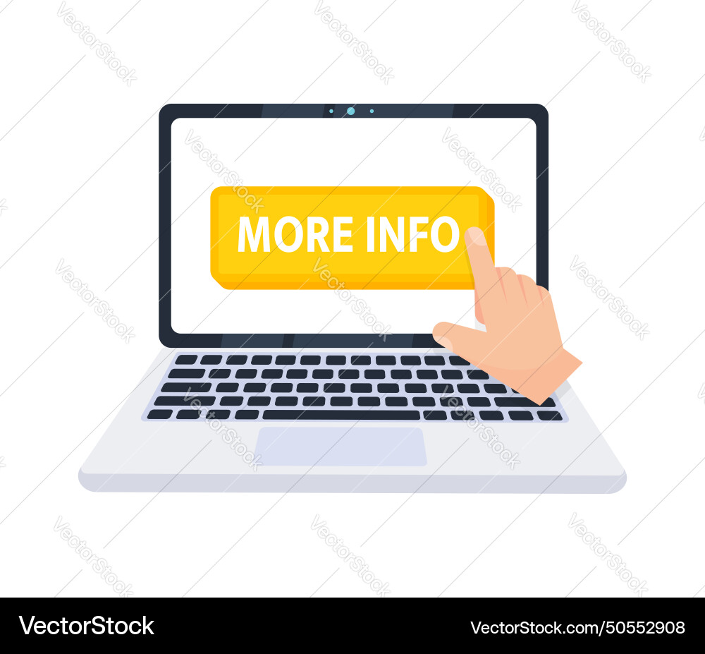 Handzeiger auf einen Info-Button klicken Handzeiger auf einen Info-Button klicken vektorbild