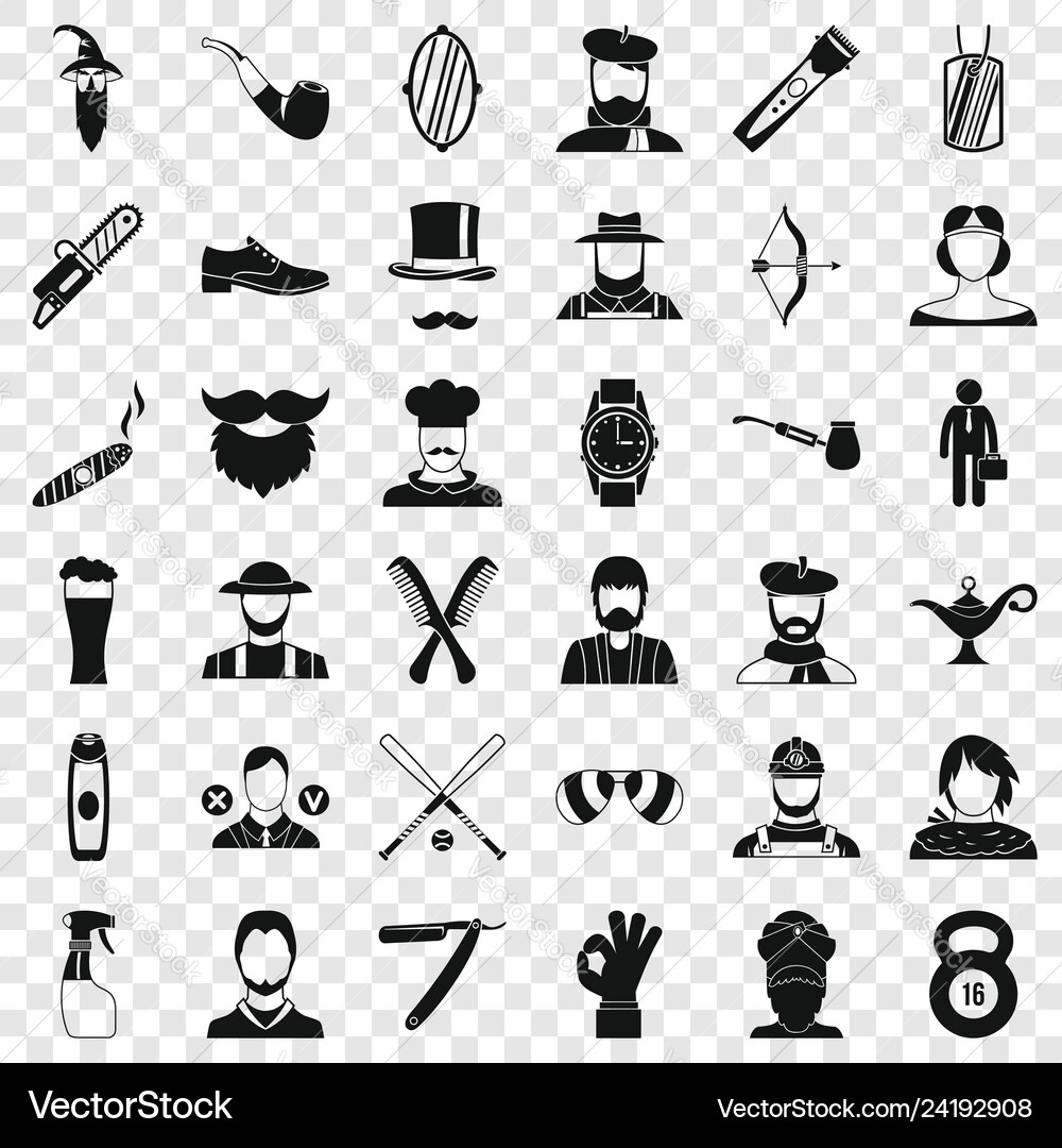 Hipster style icons set simple vector image