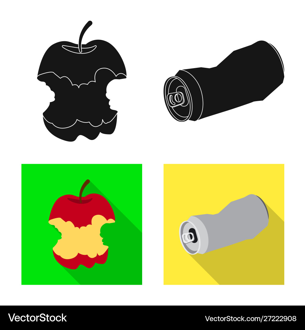 Isolated object refuse and junk symbol set vector image